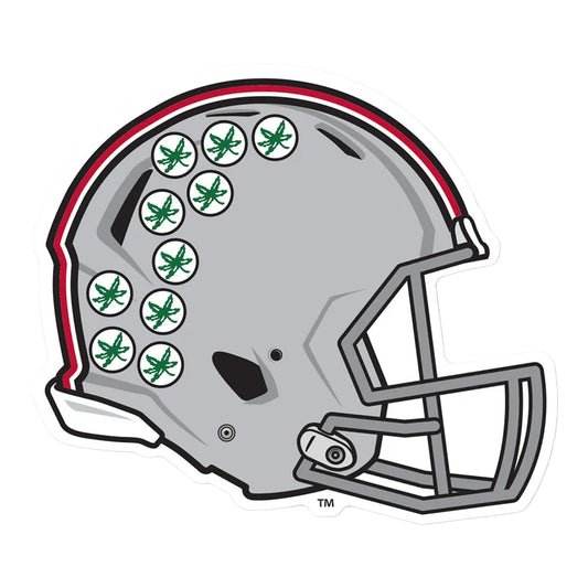 Ohio State Buckeyes Wood Sign Helmet - Full View