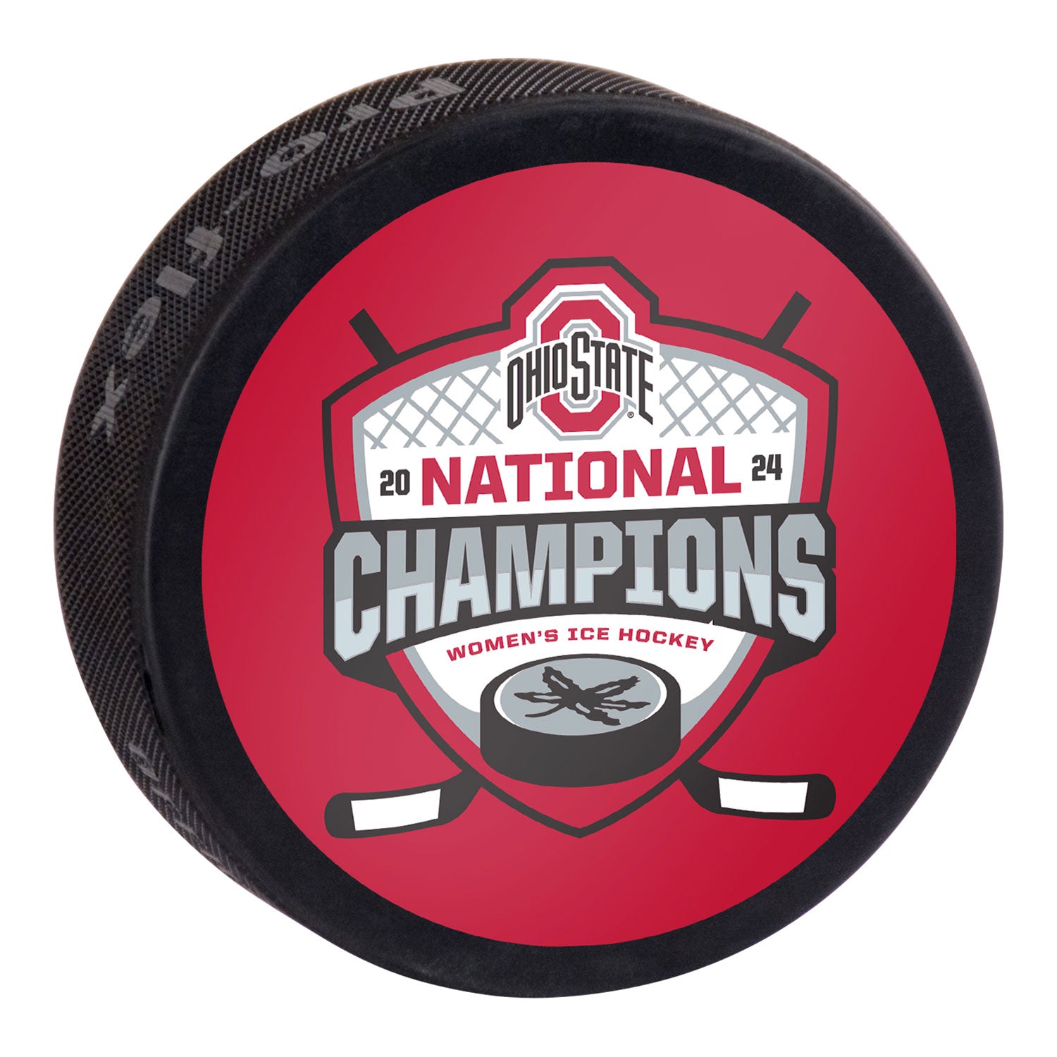 Ohio State Buckeyes Women's Hockey 2024 National Champions Hockey Puck - Front View