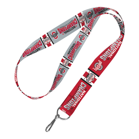 Ohio State Buckeyes Women's Hockey 2024 National Champions Reverse Lanyard - Main View