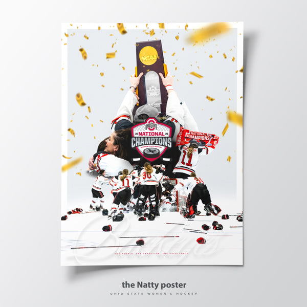 Ohio State Buckeyes Women's Ice Hockey National Championship Poster - Front View