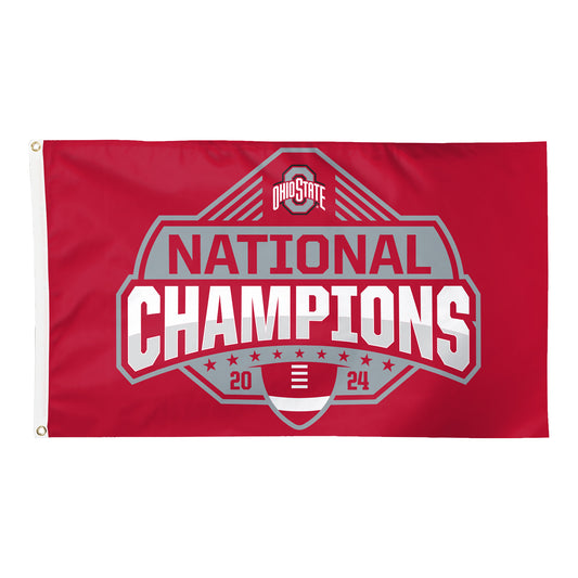 Ohio State Buckeyes 2024 National Champions 3"x5" Flag - Front View