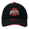 Youth Ohio State Buckeyes Nike Aero Sideline Structured Adjustable Hat - In Black - Front View