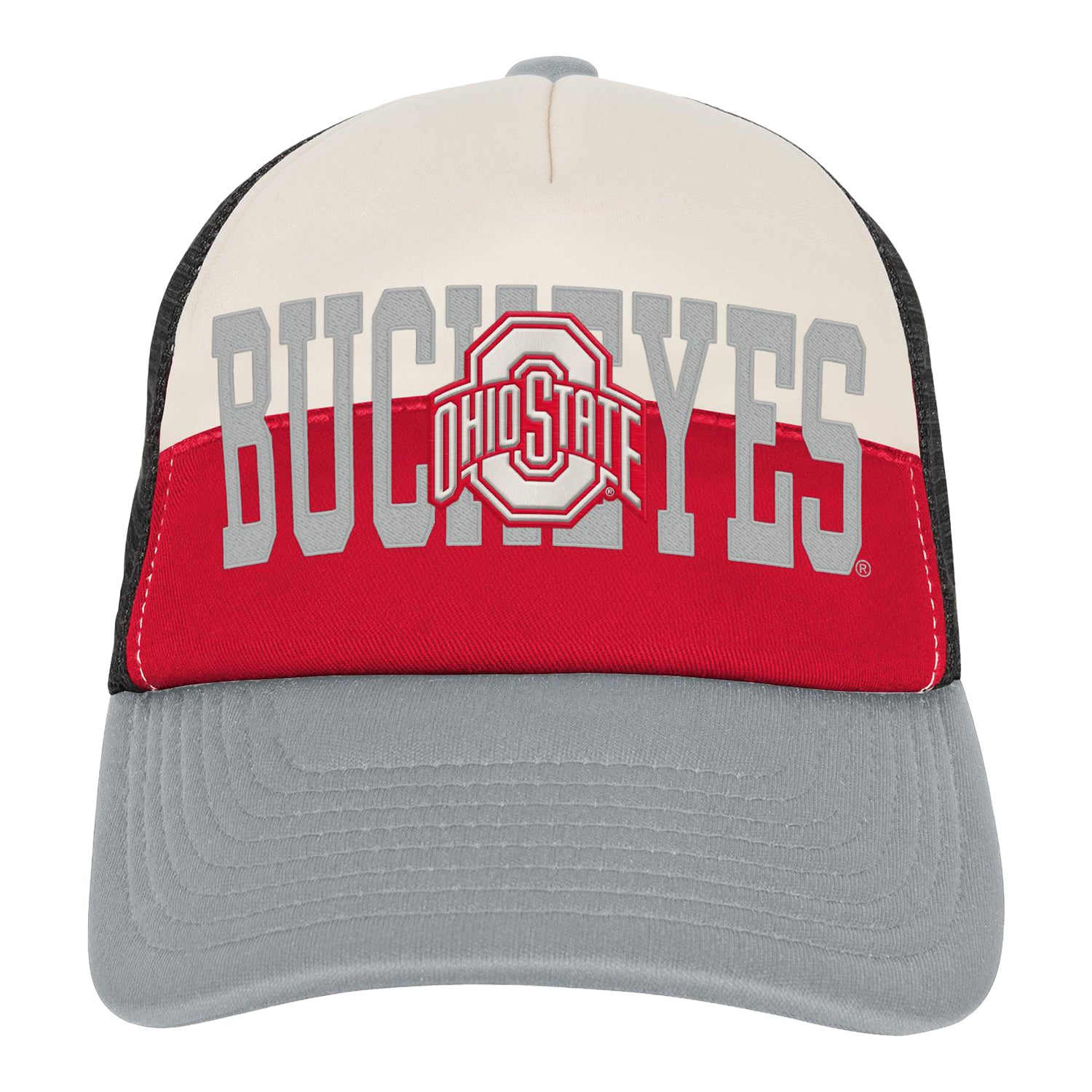 Youth Ohio State Buckeyes Outerstuff Foam Trucker Hat In Multi-Color - Front View