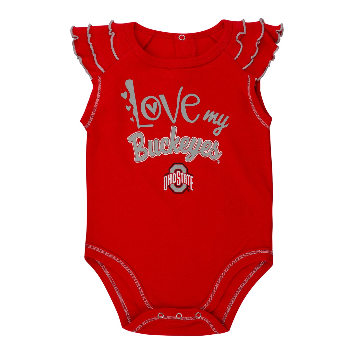 Infant Ohio State Buckeyes 2-Pack Girls Creeper Touchdown Set - Scarlet View