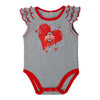 Infant Ohio State Buckeyes 2-Pack Girls Creeper Touchdown Set - Gray View