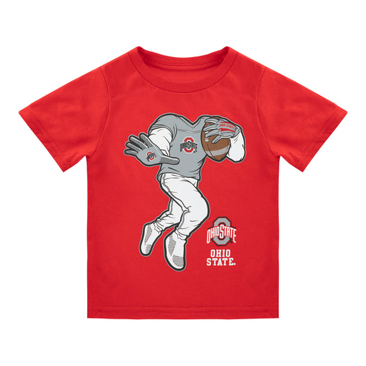 Toddler Ohio State Buckeyes Yard Rush T-Shirt - In Scarlet - Front View