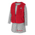 Toddler Ohio State Buckeyes Meowing Scarlet Vest and Dress Set - In Gray - Front View
