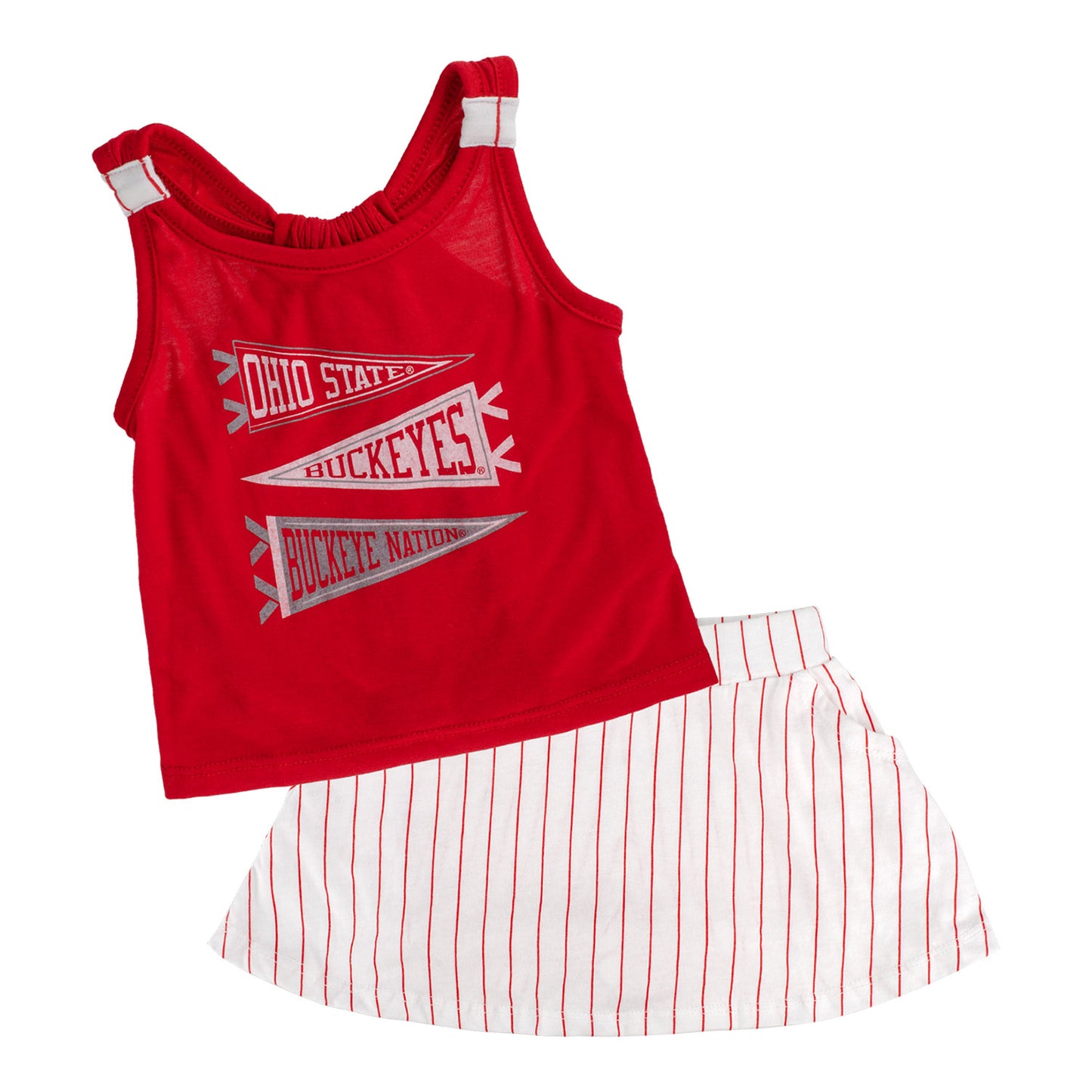 Infant Ohio State Buckeyes Harrington Scarlet Tank & Skort Set - Outfit View