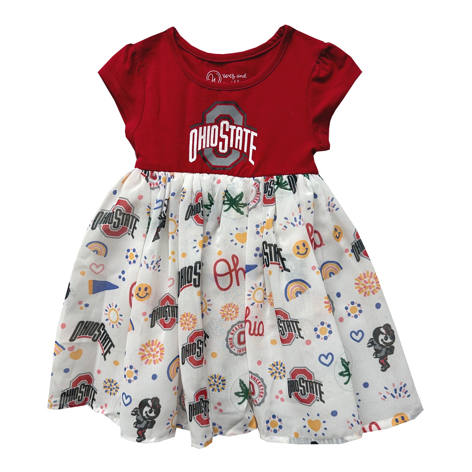 Toddler Ohio State Buckeyes Wes & Willy Princess Dress - Front View