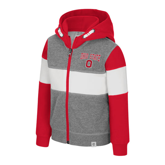 Toddler Ohio State Buckeyes Colorblocked Full-Zip Jacket - Front View