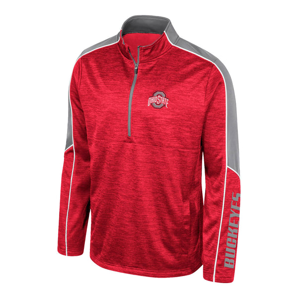 Youth Ohio State Buckeyes Kyle Scarlet 1/4 Zip Jacket - In Scarlet - Front View