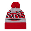 Youth Ohio State Buckeyes Wordmark Scarlet Knit Hat - In Scarlet - Back View