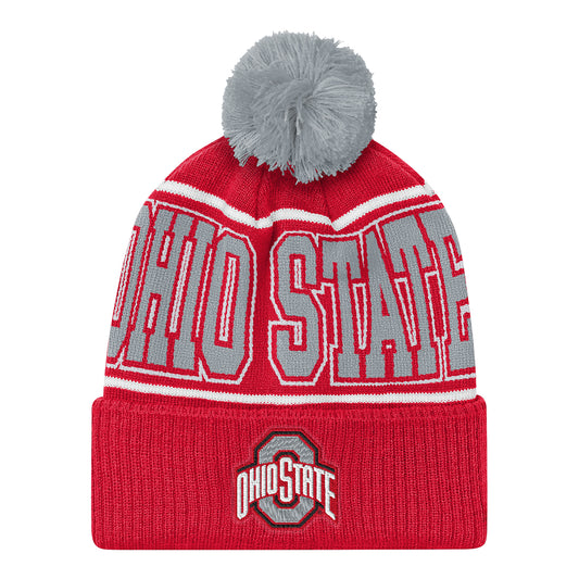 Youth Ohio State Buckeyes Highlight Pom Beanie - Front
