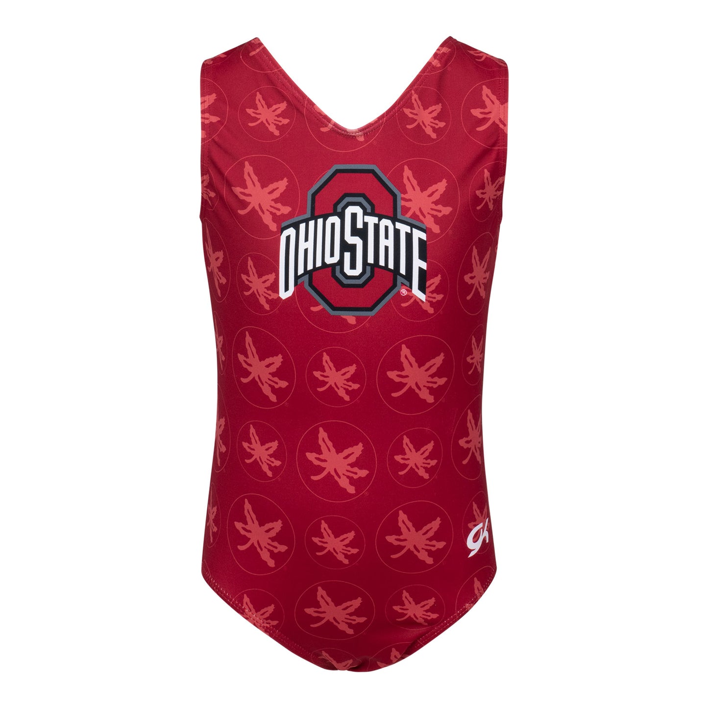 Youth Ohio State Buckeyes All Over Leotard In Scarlet - Front View