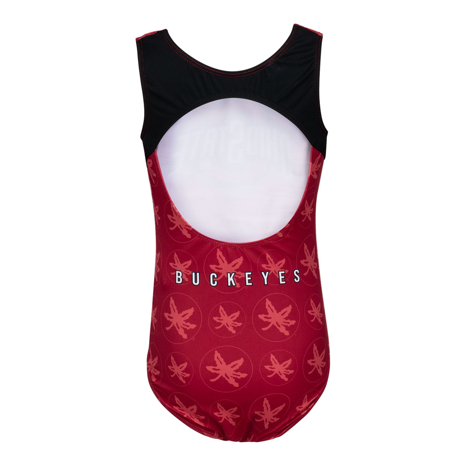 Youth Ohio State Buckeyes All Over Leotard In Scarlet - Back View