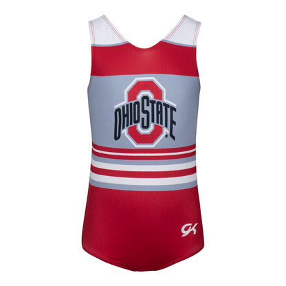 Youth Ohio State Buckeyes GK Elite Gymnastics Leotard - Front View