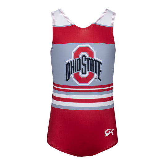 Youth Ohio State Buckeyes GK Elite Gymnastics Leotard - Front View