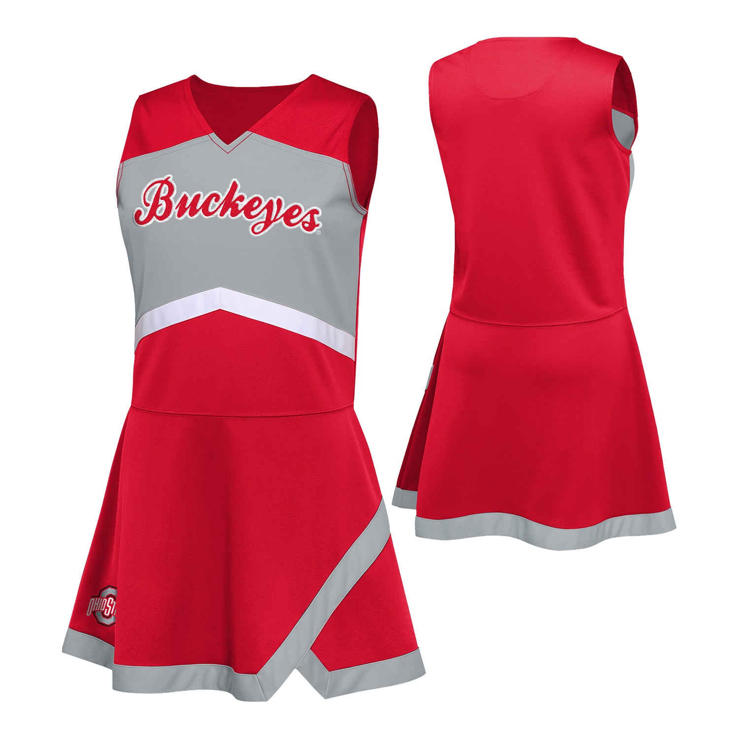 Girls Ohio State Buckeyes Cheer Captain Set - Front and Back