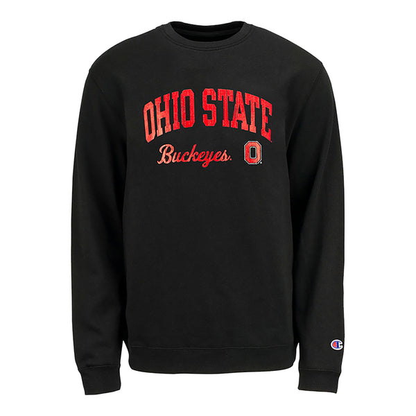 Youth Ohio State Buckeyes Arched Buckeyes Crew - In Black - Front View