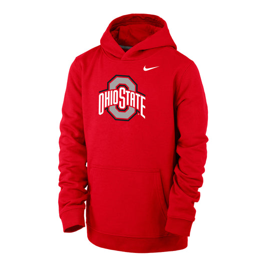 Youth Ohio State Buckeyes Nike Primary Logo Scarlet Sweatshirt - Front View