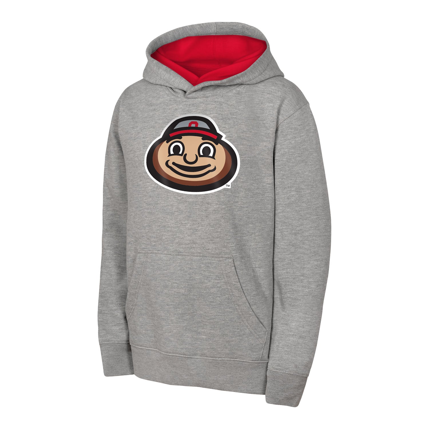 Ohio State Buckeyes Youth Brutus Gray Pullover Sweatshirt - Front View