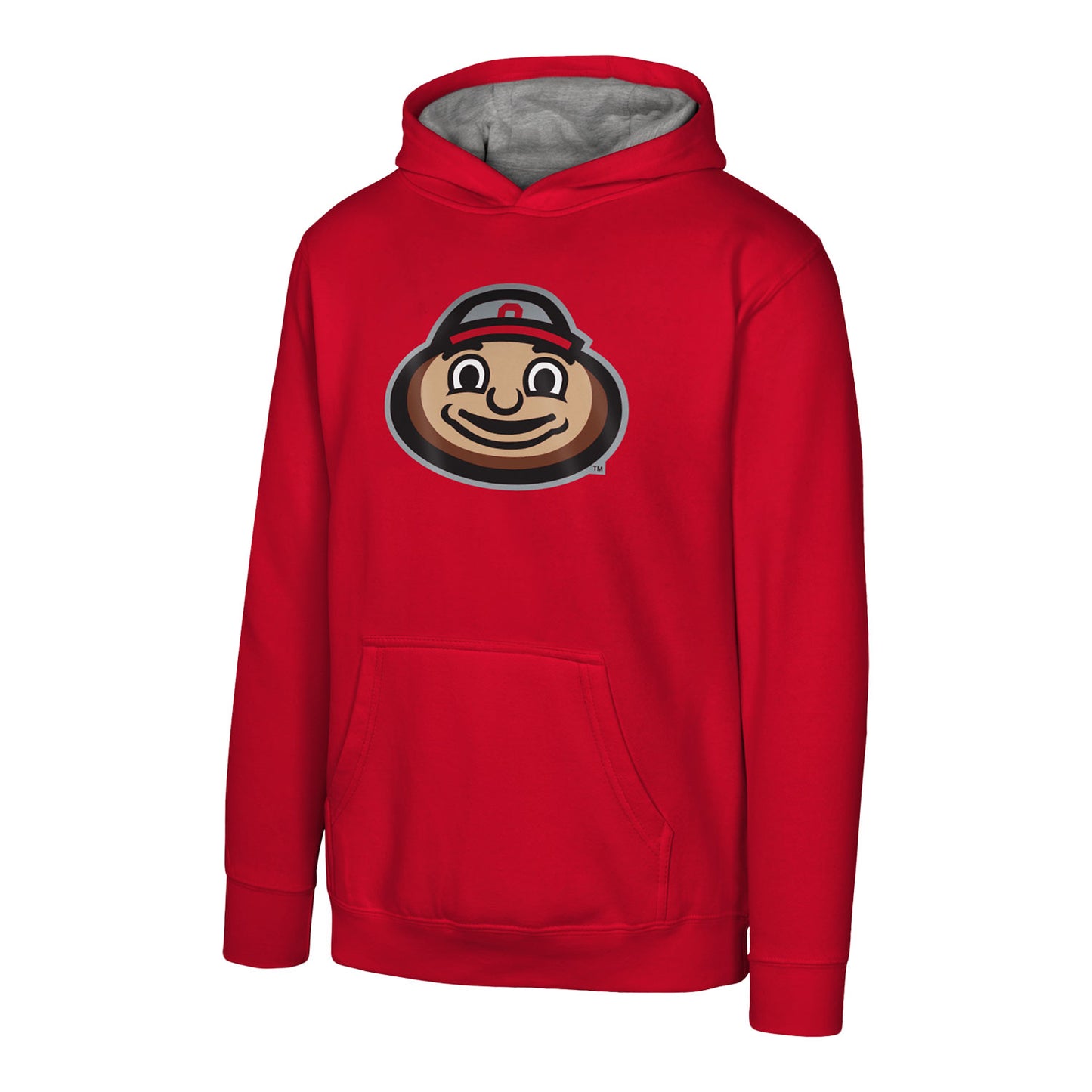 Ohio State Buckeyes Youth Brutus Scarlet Pullover Sweatshirt - Front View