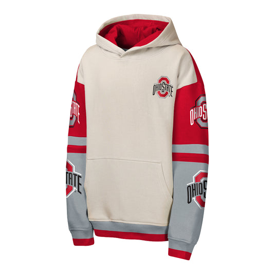 Youth Ohio State Buckeyes All Over Print Hoodie - Front