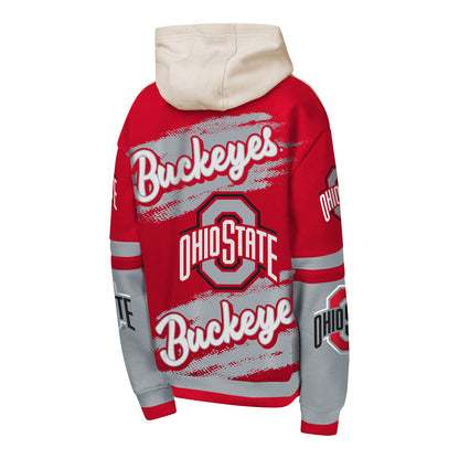 Youth Ohio State Buckeyes All Over Print Hoodie - back