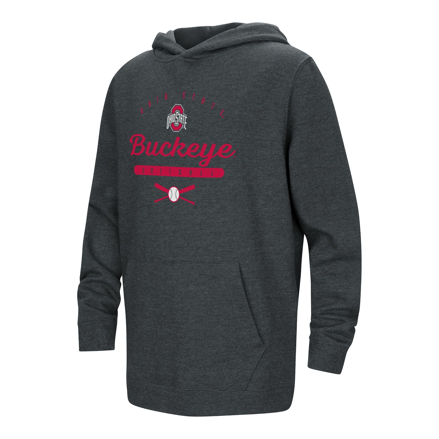 Youth Ohio State Buckeyes Softball Arched Hoodie - Front View