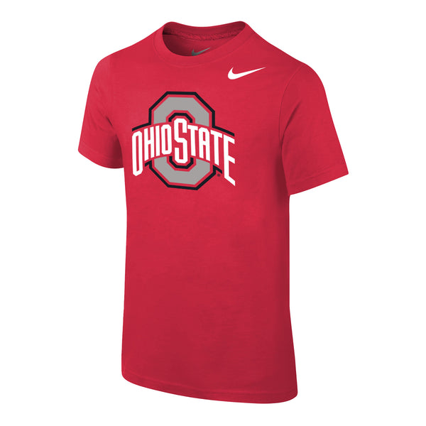 Youth Ohio State Buckeyes Nike Primary Logo Scarlet T-Shirt - Front View