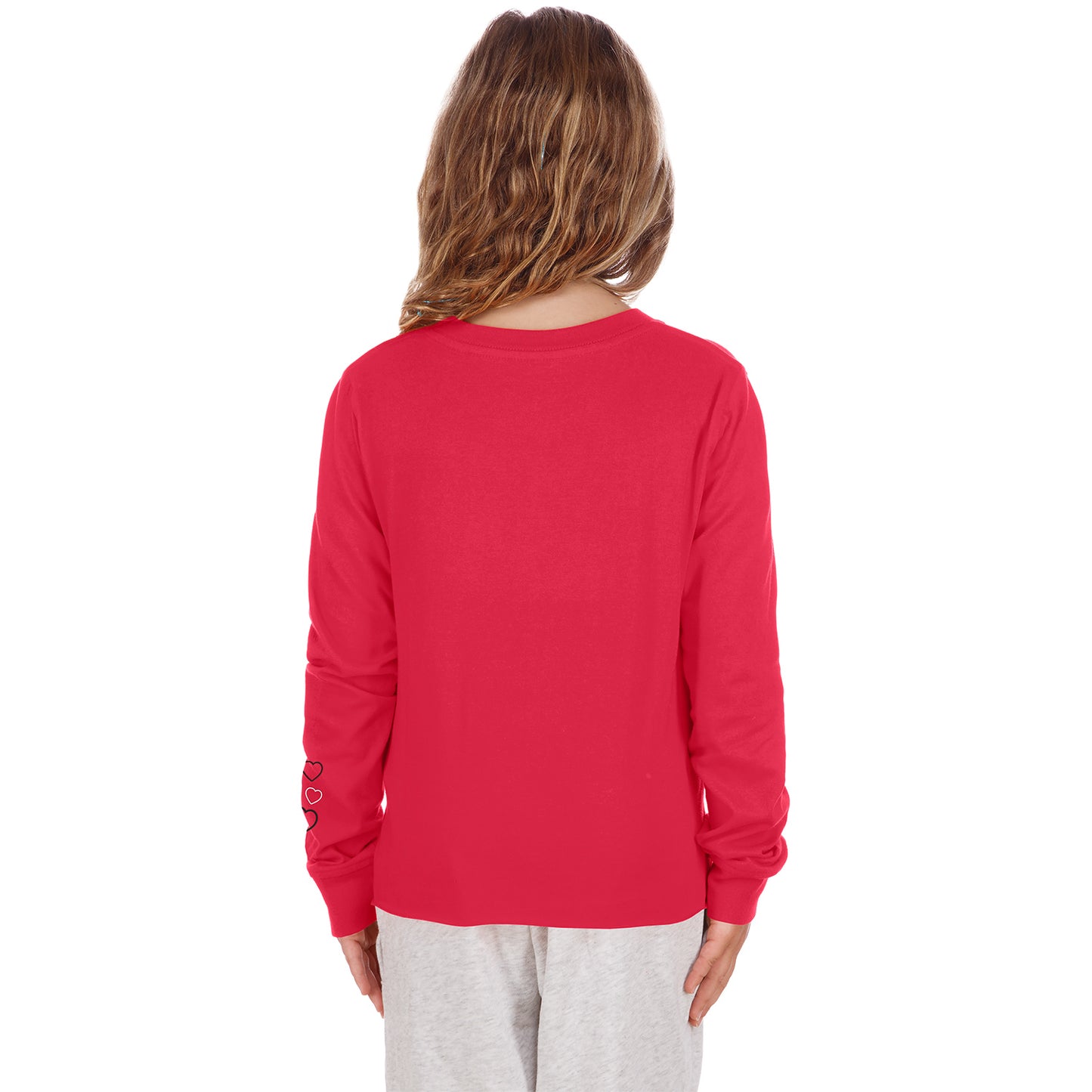 Youth Ohio State Buckeyes New Era Script Heart Crop T-Shirt - Back