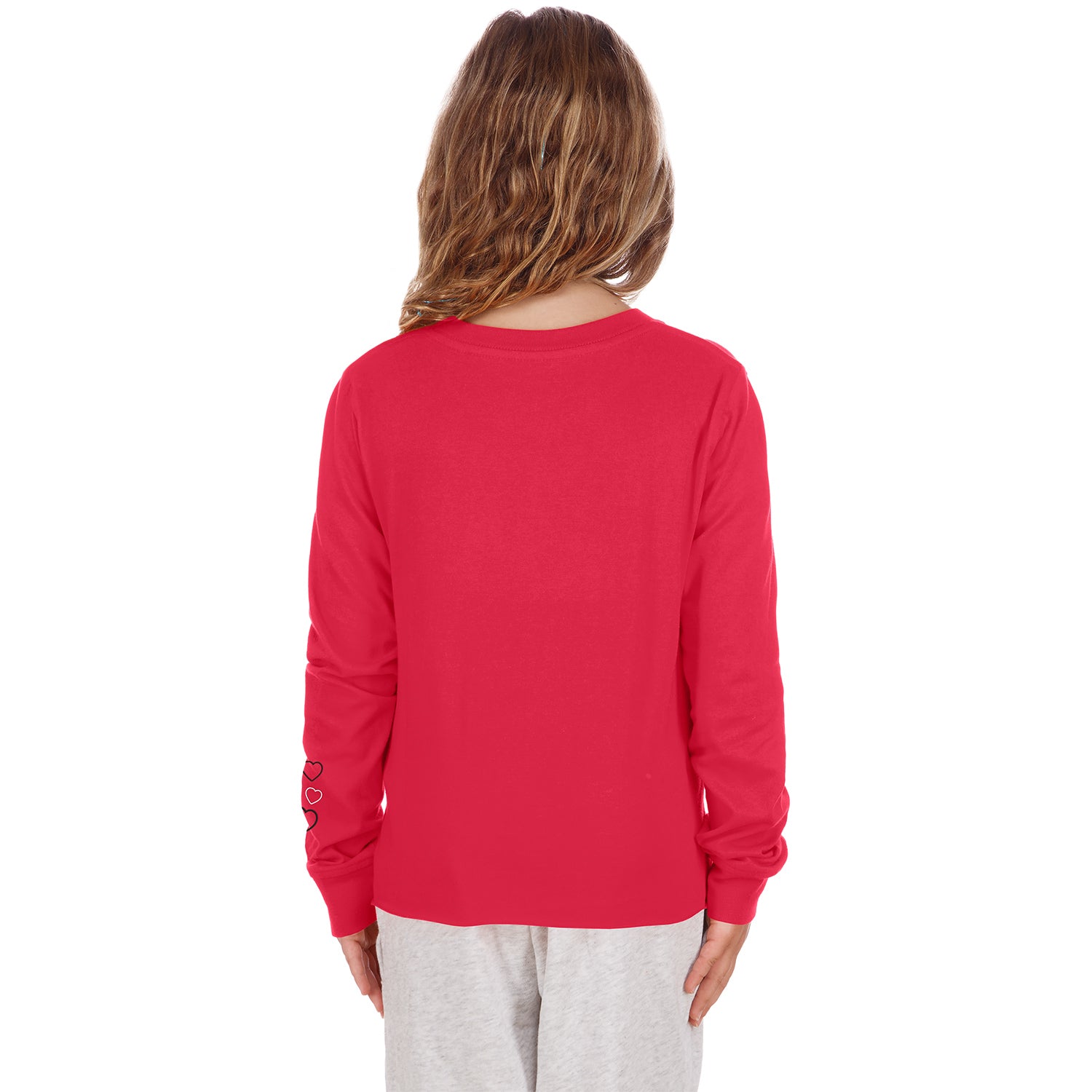 Youth Ohio State Buckeyes New Era Script Heart Crop T-Shirt - Back