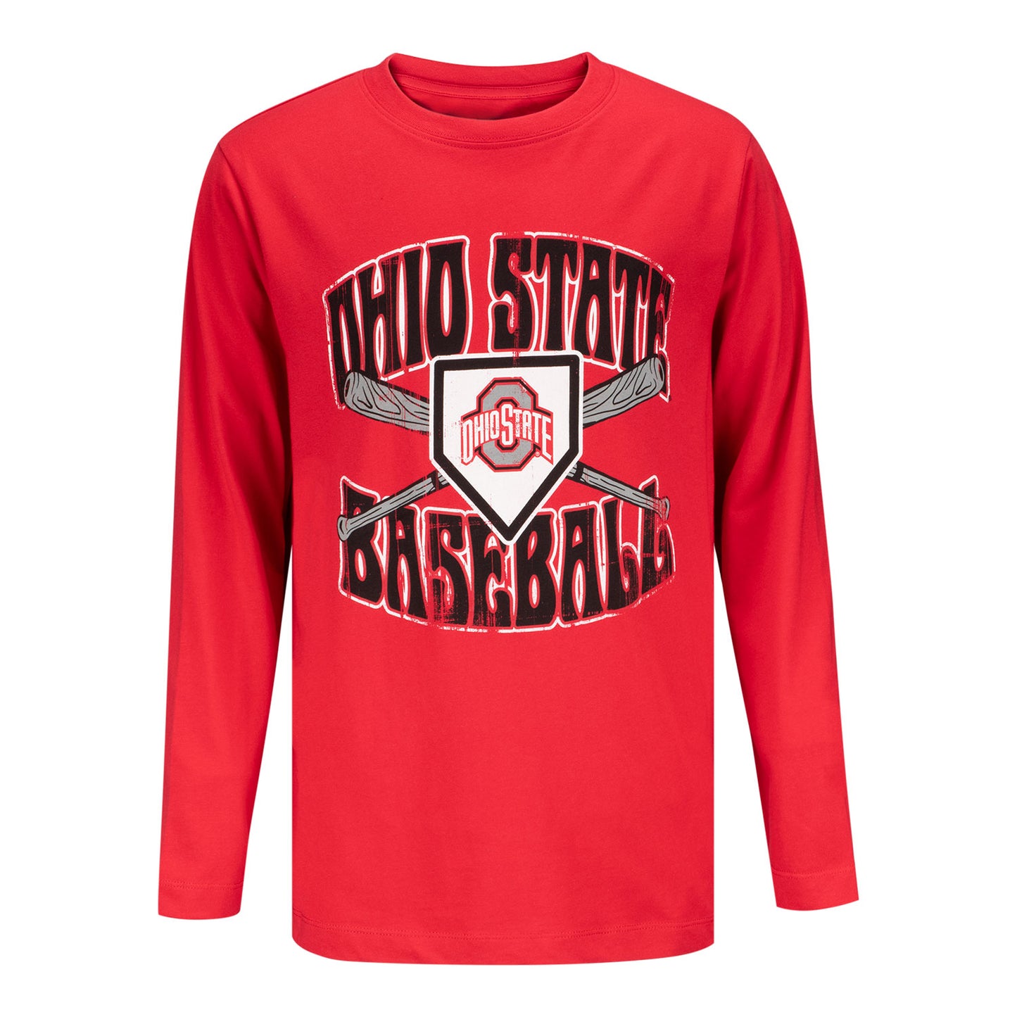 Ohio State Youth Long Sleeve Baseball Tee - Front