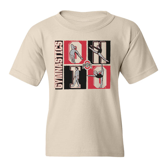Youth Ohio State Buckeyes Gymnastics O-H-I-O T-Shirt - Front View