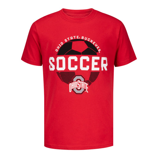 Youth Ohio State Buckeyes Soccer Ball T-Shirt - Front View