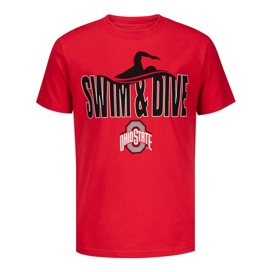 Youth Ohio State Buckeyes Swim & Dive T-Shirt - Front View