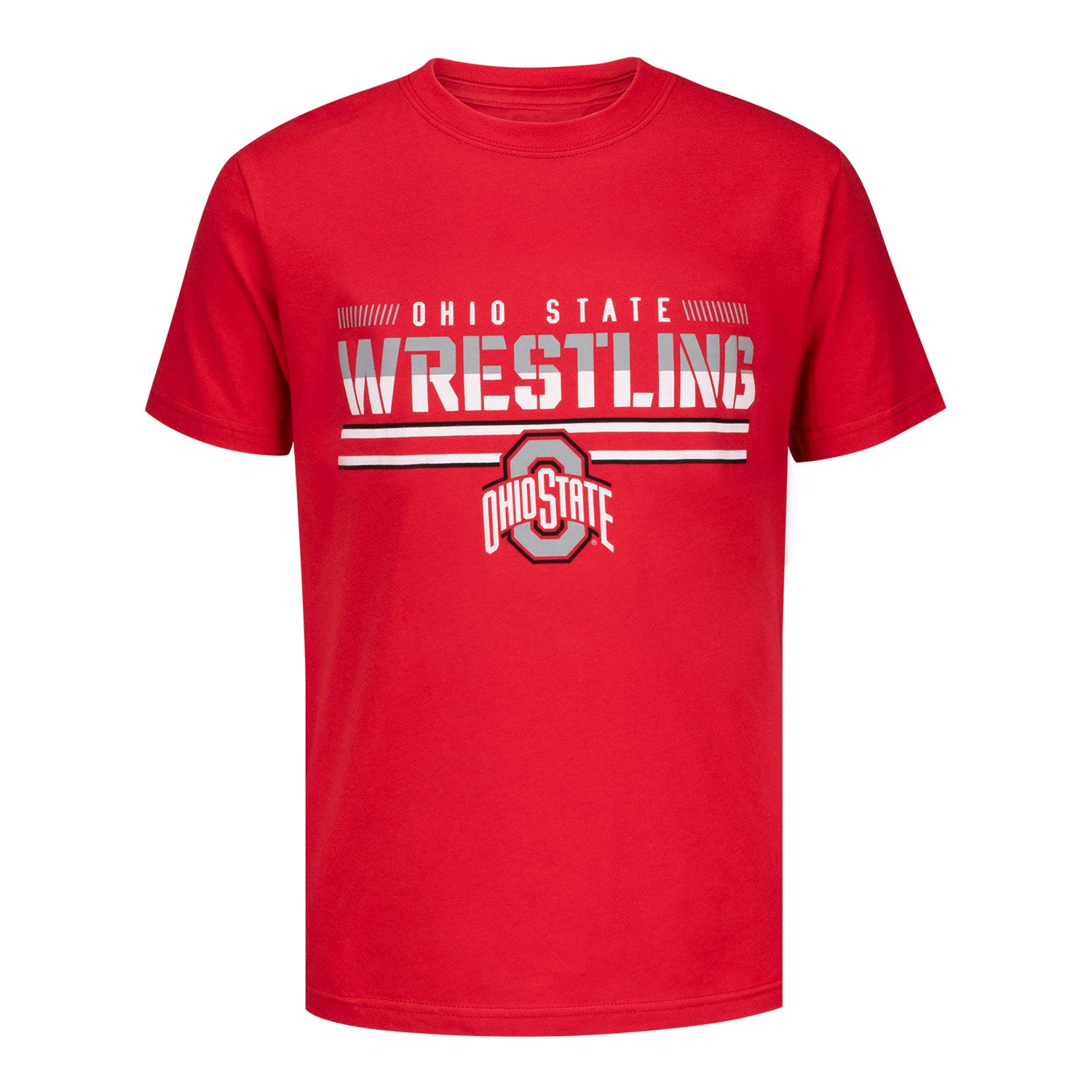 Youth Ohio State Buckeyes Garb Wrestling Stripes T-Shirt - Front View