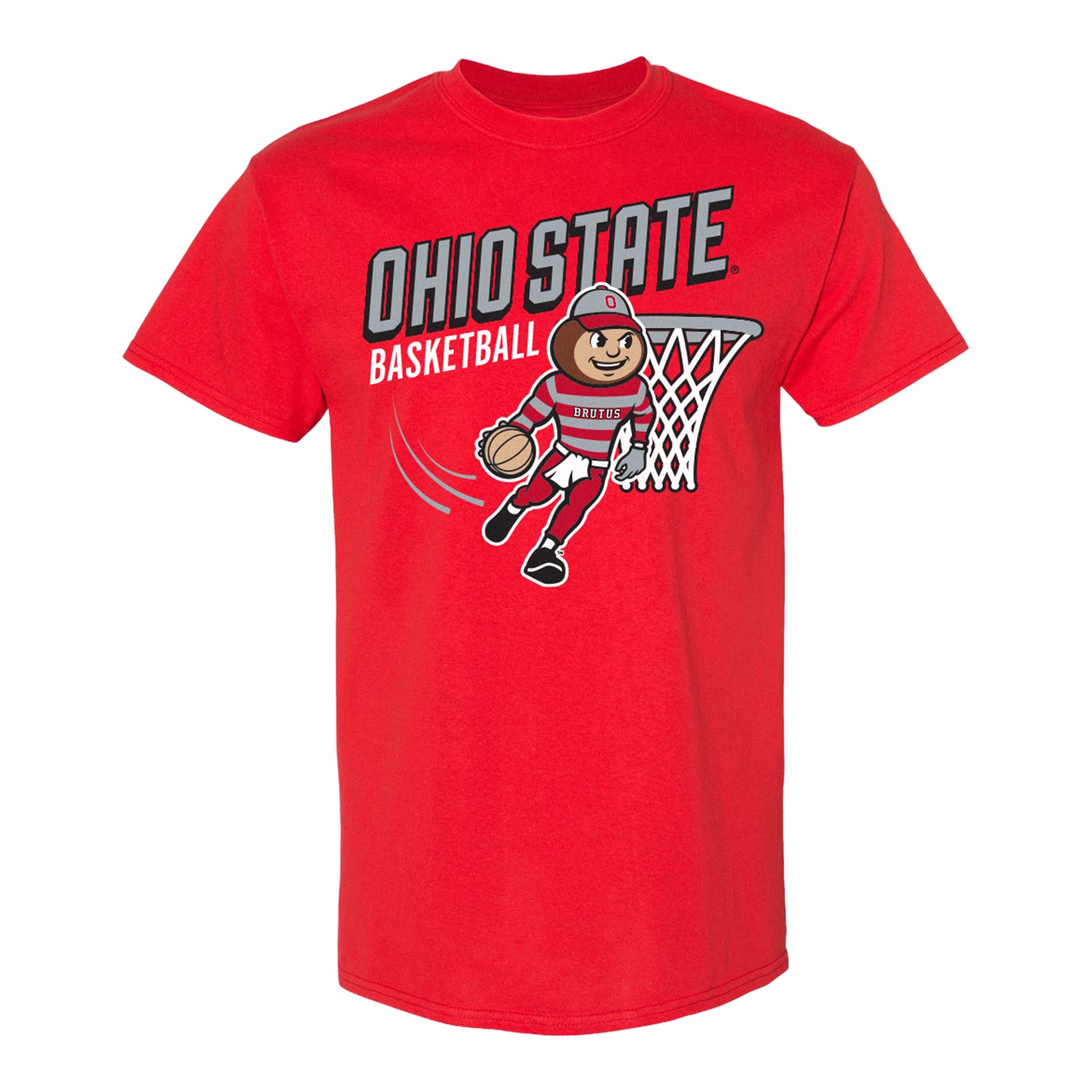 Youth Ohio State Buckeyes Brutus Basketball T-Shirt In Scarlet - Front View