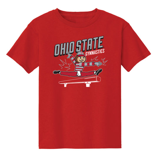 Youth Ohio State Buckeyes Brutus Gymnastics T-Shirt - Front View