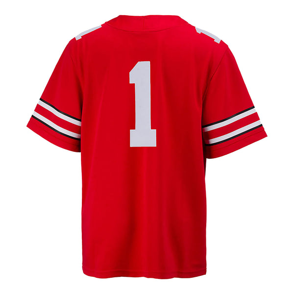 Youth Ohio State Buckeyes Nike Football Game #1 Replica Jersey - In Scarlet - Back View