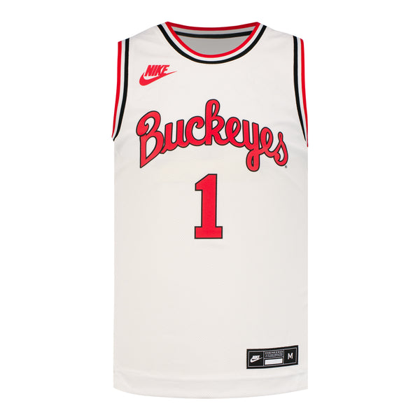 Youth Ohio State Buckeyes Replica Retro Basketball Jersey - In White - Front View
