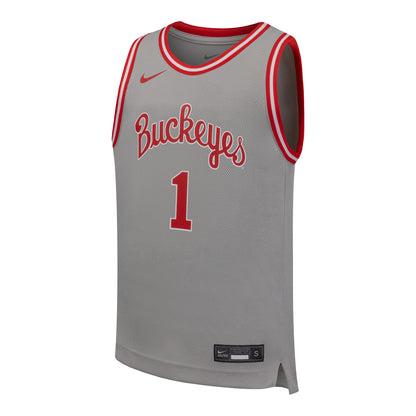 Youth Ohio State Buckeyes Nike #1 Gray Basketball Jersey
