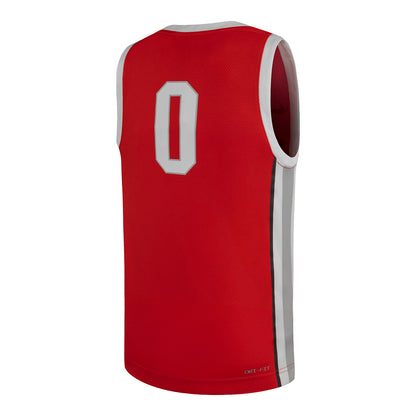 Ohio State Buckeyes Nike Youth Replica Scarlet #0 Basketball Jersey - Back View