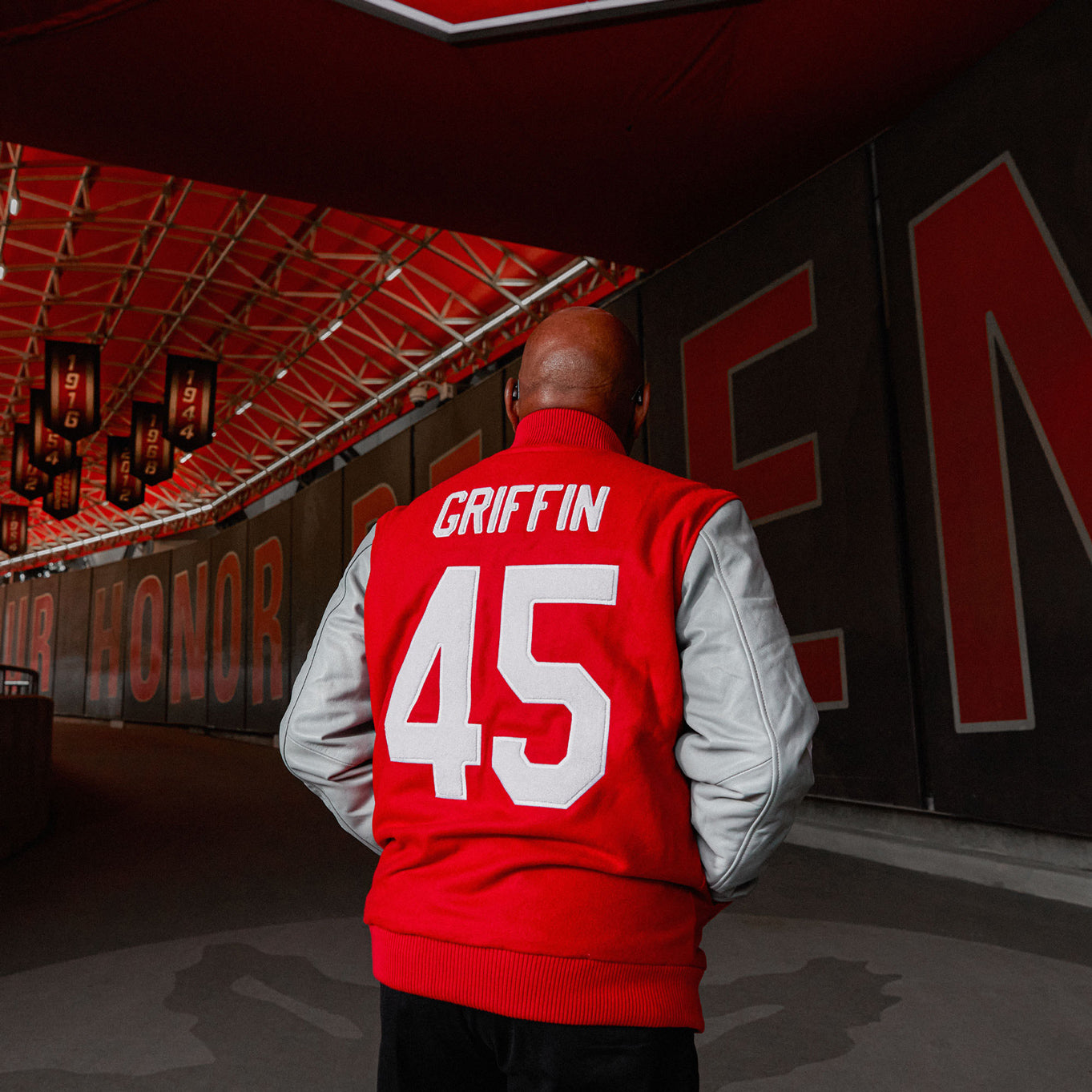 Ohio State Buckeyes Homage Archie Griffin GOAT Jacket - On Archie BackView