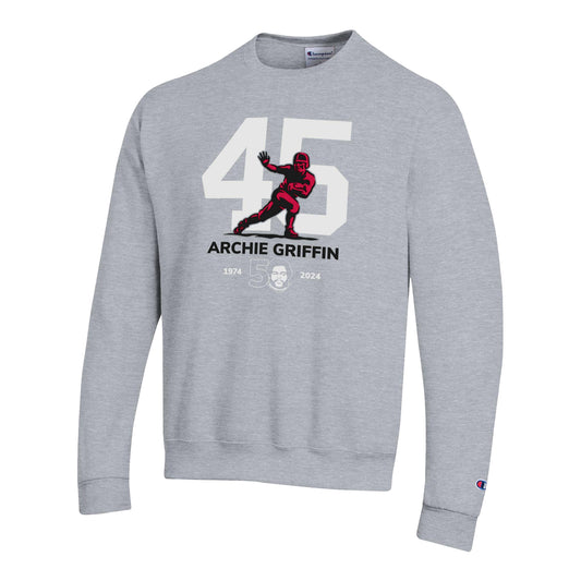 Ohio State Buckeyes Archie Griffin 50th Anniversary Gray Crew Neck Sweatshirt - Front View