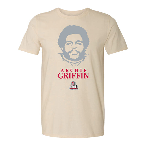 Ohio State Buckeyes Archie Griffin 50th Anniversary Natural T-Shirt - Front View