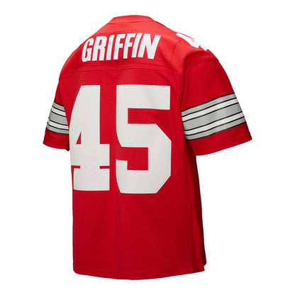 Ohio State Buckeyes Archie Griffin 1974 Retro Scarlet Jersey - Alternate Back View