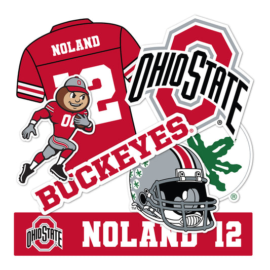 Desert Cactus Ohio State Buckeyes #12 Air Noland Student Athlete Decals - Main View