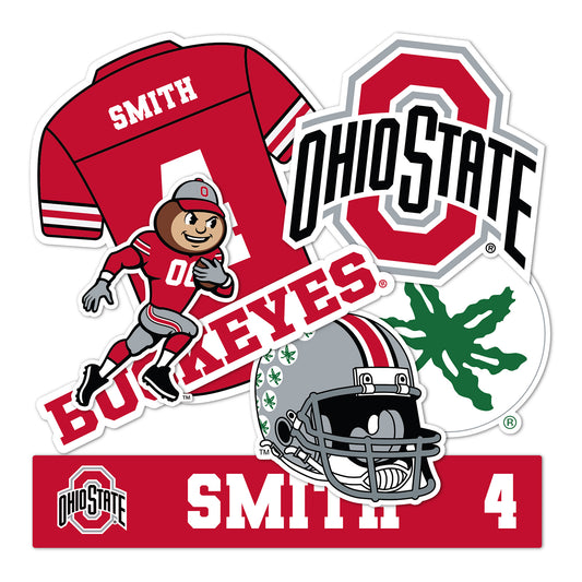 Desert Cactus Ohio State Buckeyes #4 Jeremiah Smith Student Athlete Decals - Main View