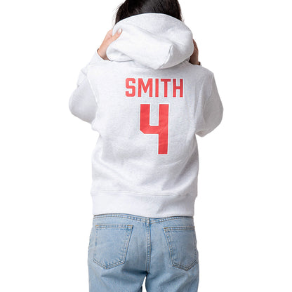 Ohio State Buckeyes #4 Jeremiah Smith Established & Co. Ladies Hoodie - Back View
